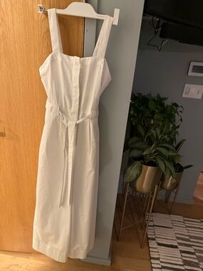 Banana Republic White Belted Jumpsuit